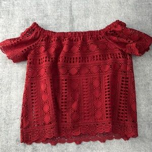 Beautiful off the shoulder rust Sunday In Brooklyn Top